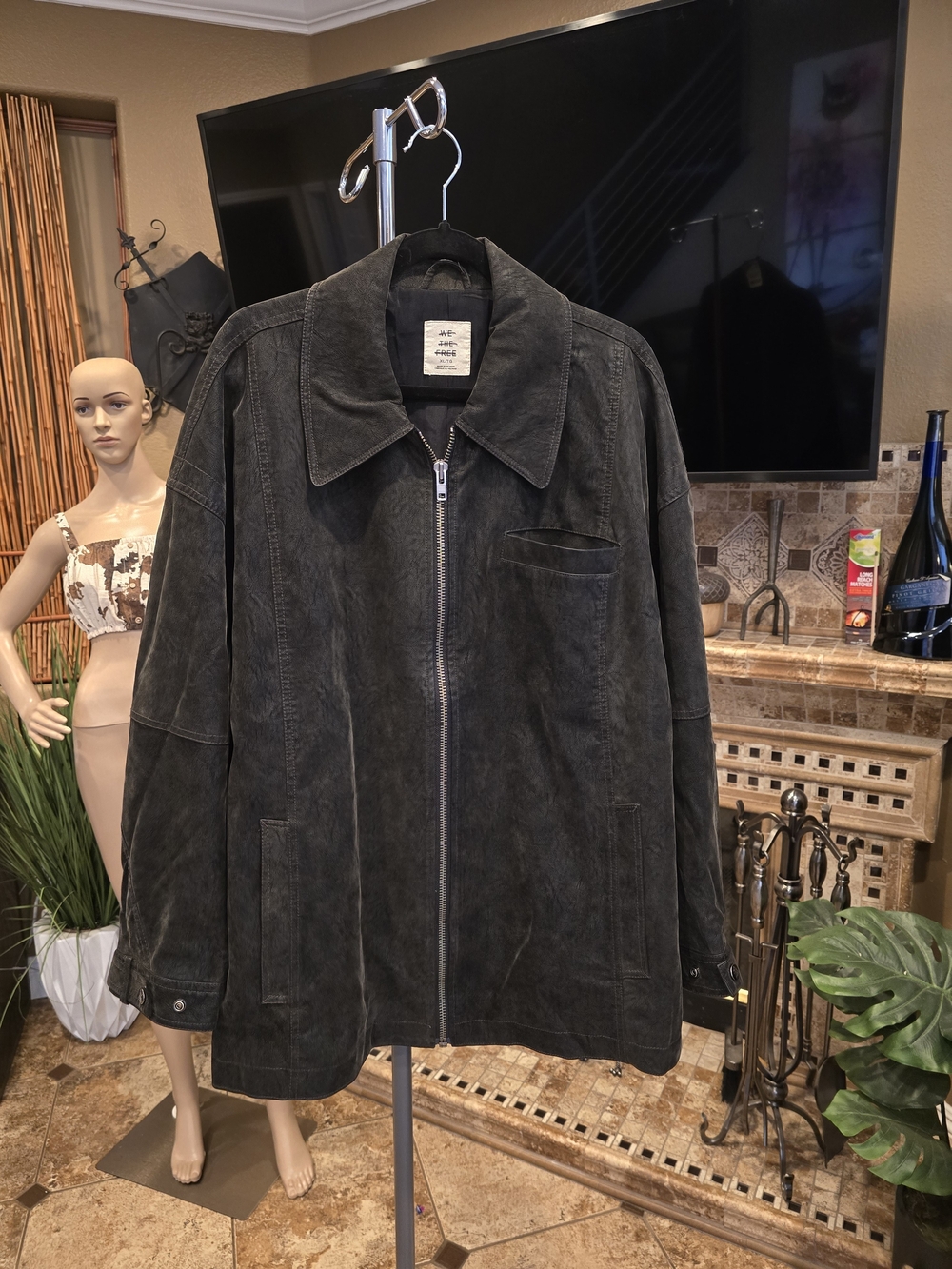 We The Free Sloane Vegan Suede Zip Jacket From Free People, XL, NWOT